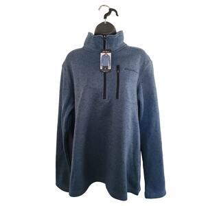 Eddie Bauer Mens  3/4" Zippered Pullover Blue Jacket  Size Large